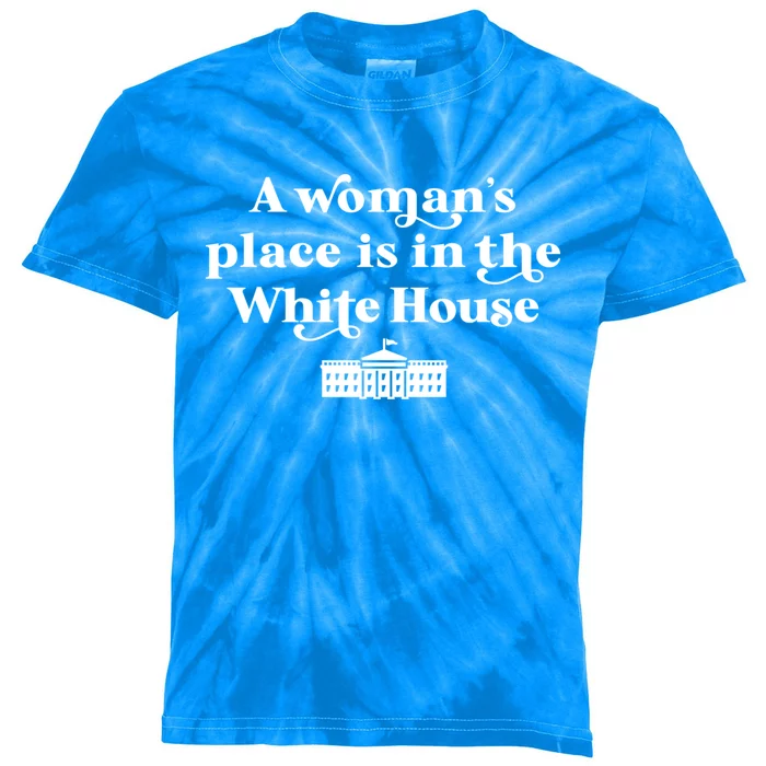 A S Place Is In The White House Female President Meaningful Gift Kids Tie-Dye T-Shirt