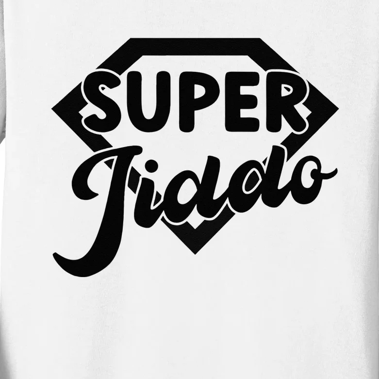 Arab Superhero Pop Funny Arab Grandpa Super Jiddo Kids Long Sleeve Shirt