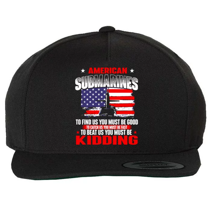 American Submarines Patriotic Navy US Veteran Submariner Wool Snapback Cap