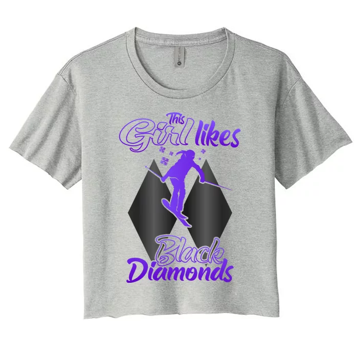 Apres Ski Party Outfit This Likes Black Diamonds Skiing Gift Women's Crop Top Tee