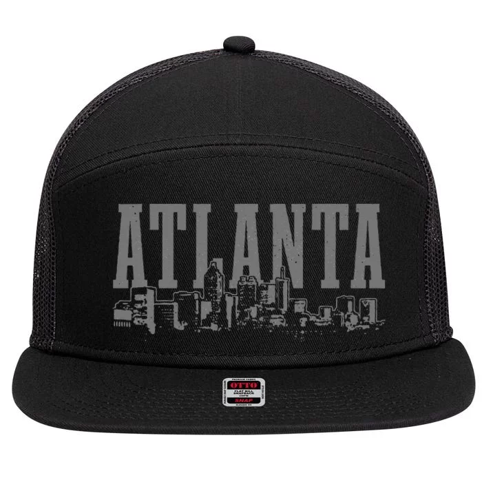 Atlanta Skyline Pride Georgia Vintage Atlanta 7 Panel Mesh Trucker Snapback Hat