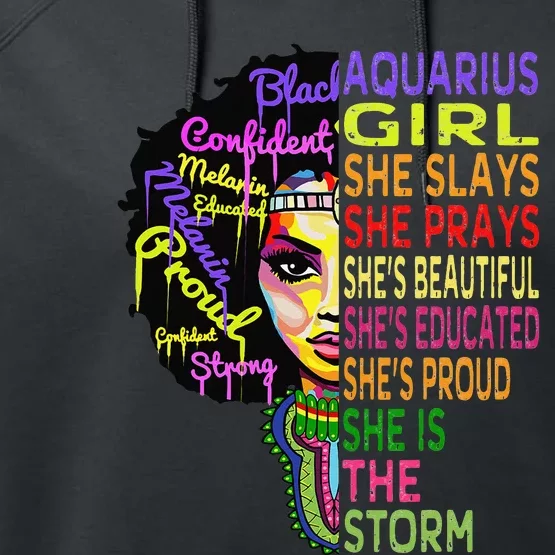 Aquarius She Prays She Slays January February Birthday Performance Fleece Hoodie