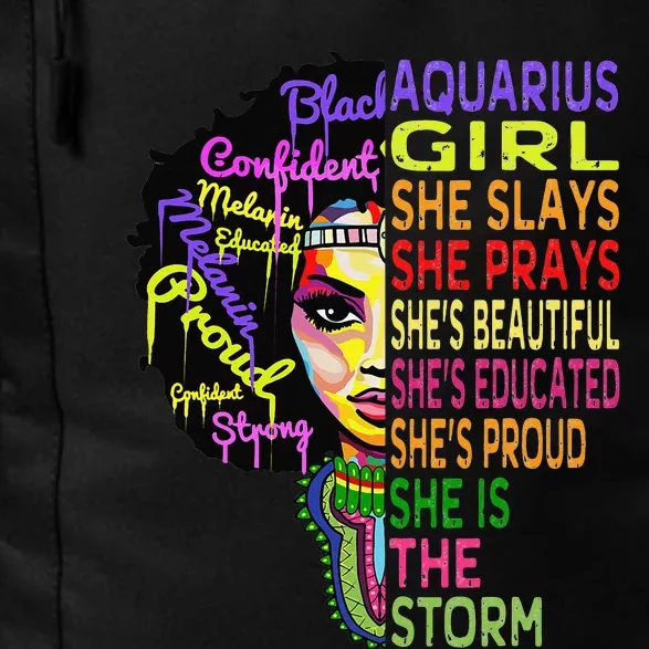 Aquarius She Prays She Slays January February Birthday Daily Commute Backpack