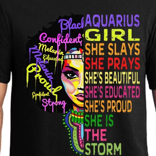 Aquarius She Prays She Slays January February Birthday Pajama Set