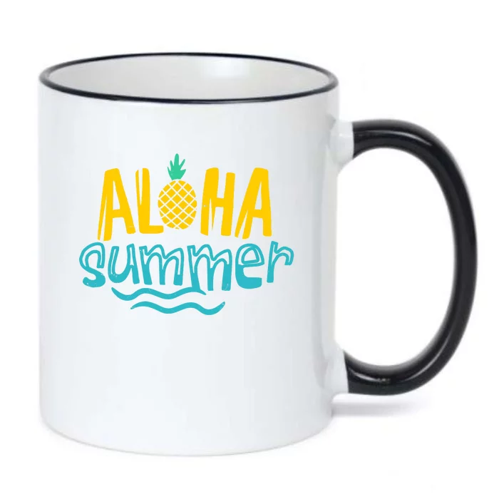 Aloha Summer Pineapple Tropical Black Color Changing Mug