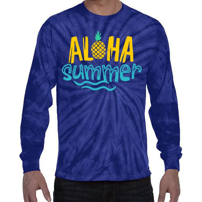 Aloha Summer Pineapple Tropical Tie-Dye Long Sleeve Shirt