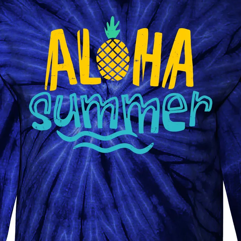 Aloha Summer Pineapple Tropical Tie-Dye Long Sleeve Shirt