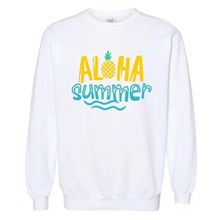 Aloha Summer Pineapple Tropical Garment-Dyed Sweatshirt