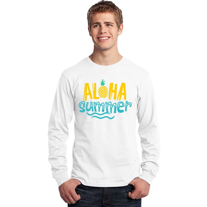 Aloha Summer Pineapple Tropical Long Sleeve Shirt