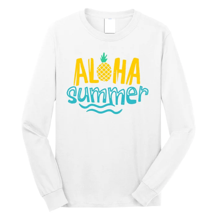 Aloha Summer Pineapple Tropical Long Sleeve Shirt