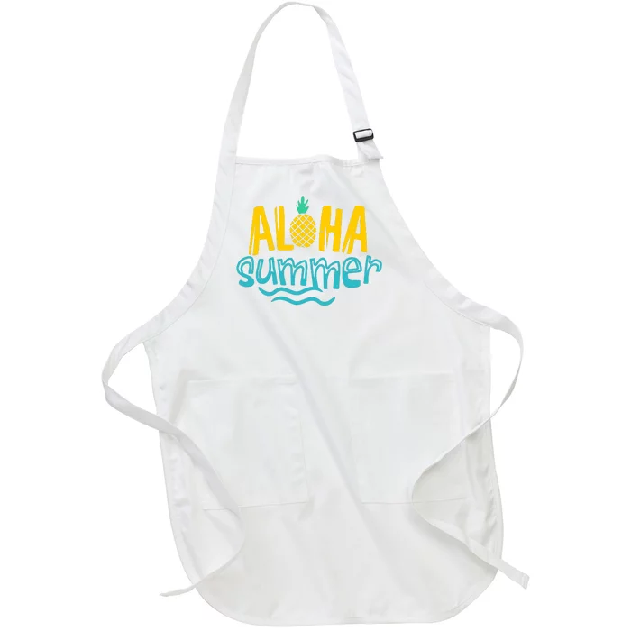 Aloha Summer Pineapple Tropical Full-Length Apron With Pocket