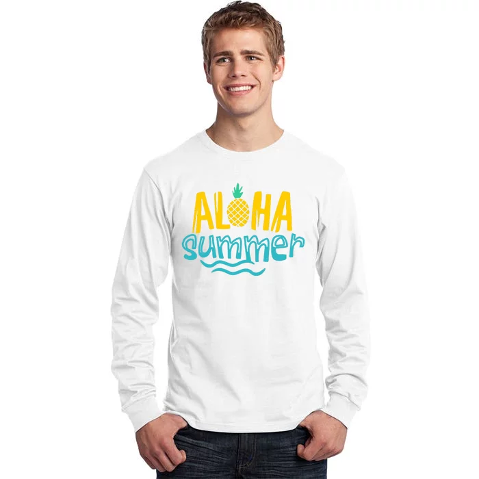 Aloha Summer Pineapple Tropical Tall Long Sleeve T-Shirt