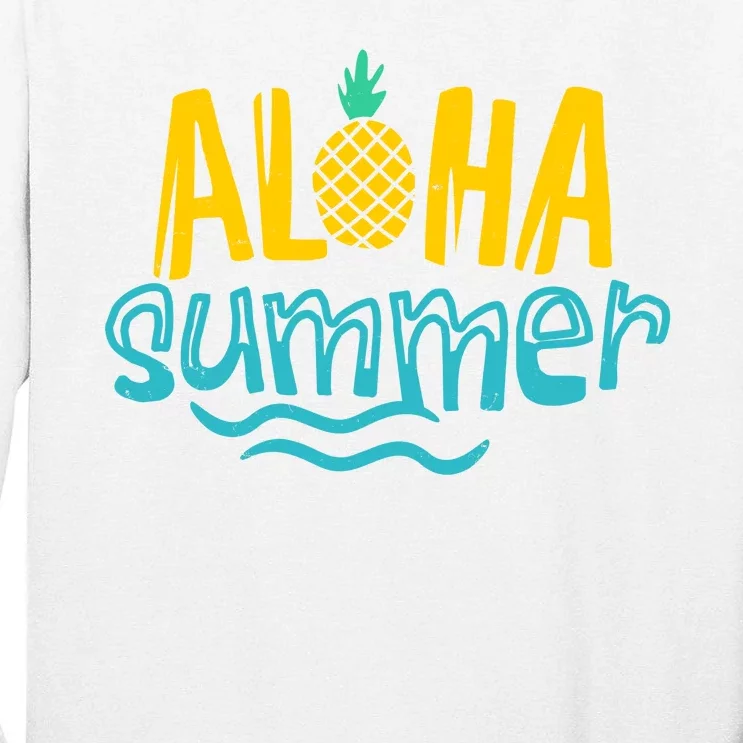 Aloha Summer Pineapple Tropical Tall Long Sleeve T-Shirt