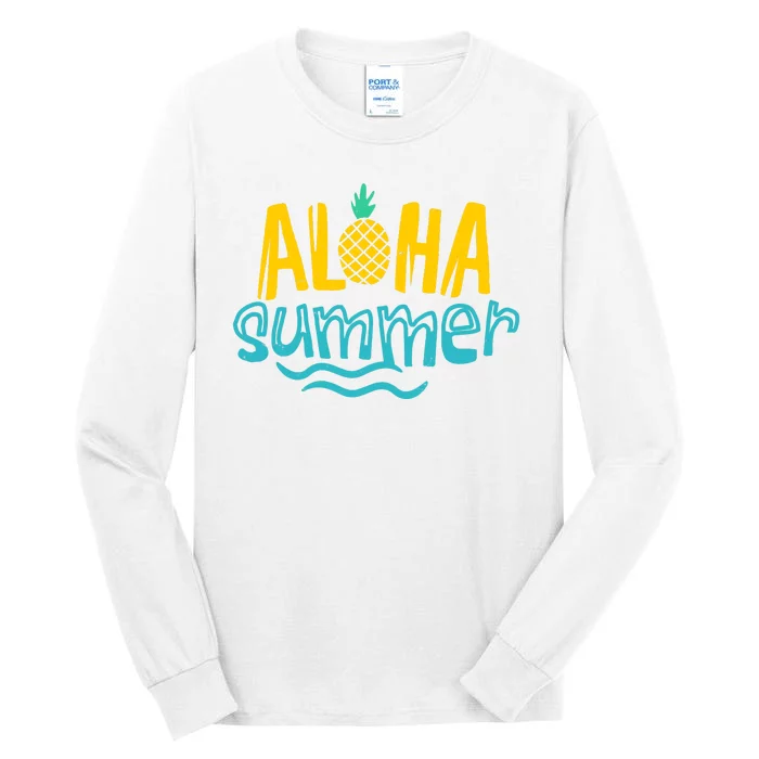 Aloha Summer Pineapple Tropical Tall Long Sleeve T-Shirt