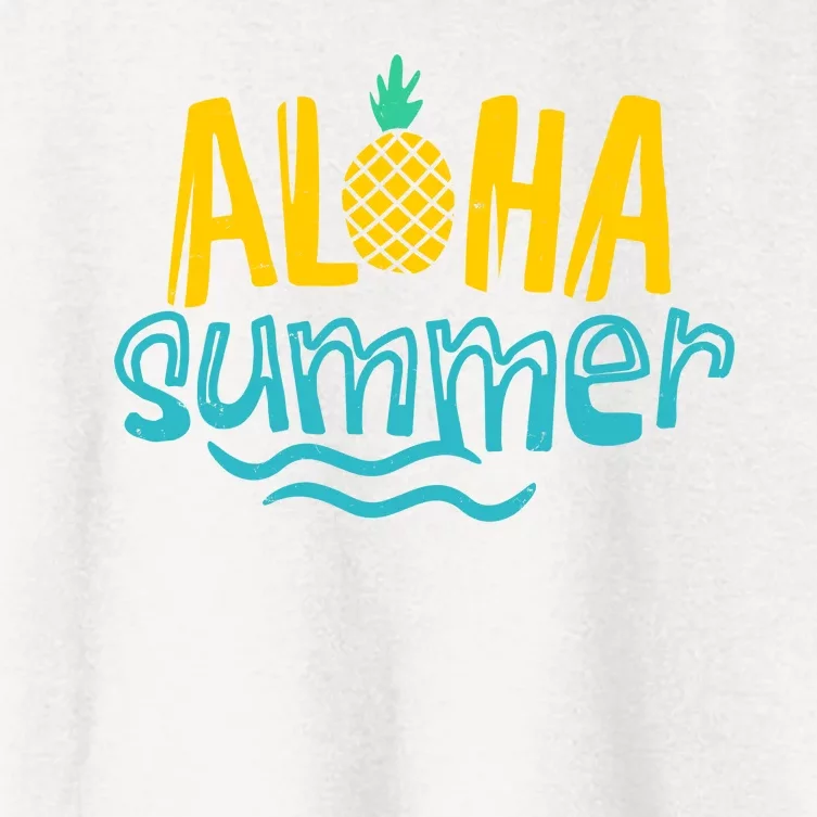 Aloha Summer Pineapple Tropical Women's Crop Top Tee