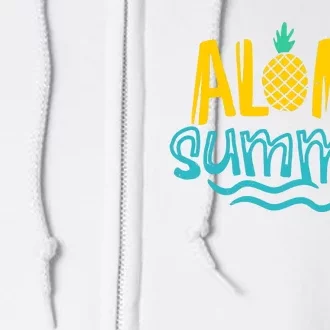 Aloha Summer Pineapple Tropical Full Zip Hoodie