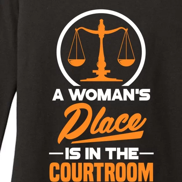 A 'S Place Is In The Courtroom Funny Lawyer Attorney Gift Womens CVC Long Sleeve Shirt