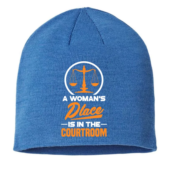 A 'S Place Is In The Courtroom Funny Lawyer Attorney Gift 8 1/2in Sustainable Knit Beanie