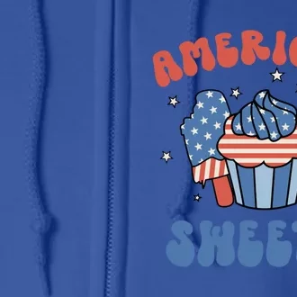 American Sweetie Popsicle 4th Of July Retro Groovy Summer Great Gift Full Zip Hoodie