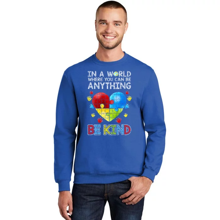 Autistic Support Puzzle Be Kind Autism Awareness Meaningful Gift Sweatshirt