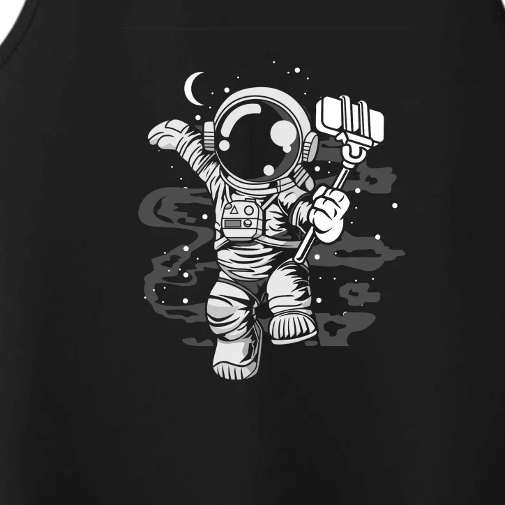 Astronaut Selfie Potrait In Space Performance Tank