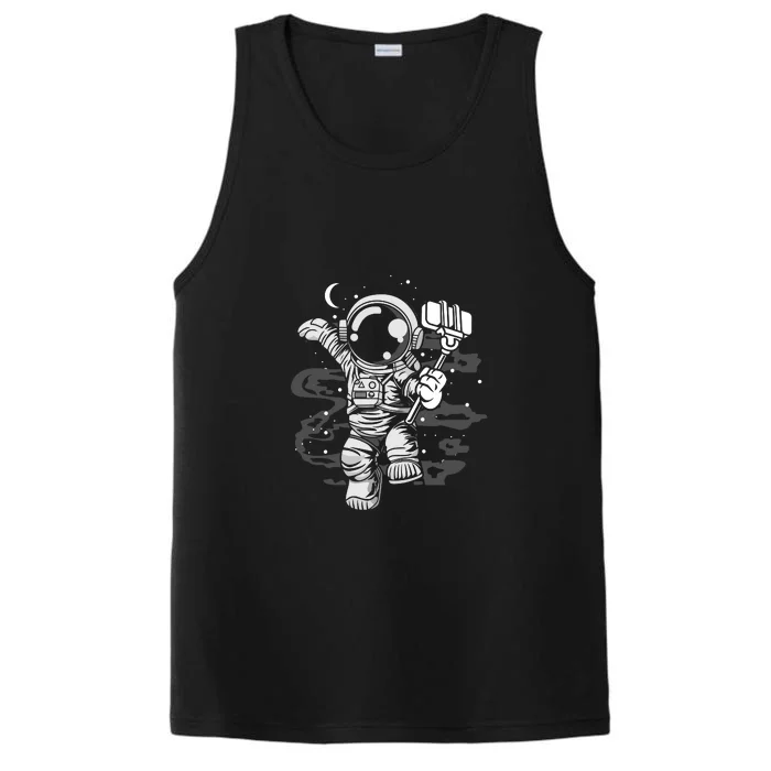 Astronaut Selfie Potrait In Space Performance Tank