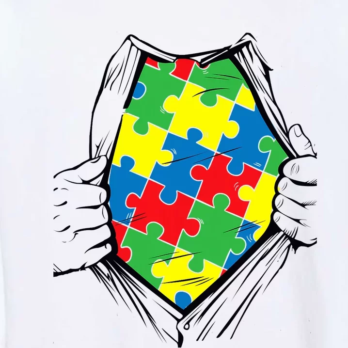 Autism Superhero Puzzle Piece Garment-Dyed Sweatshirt