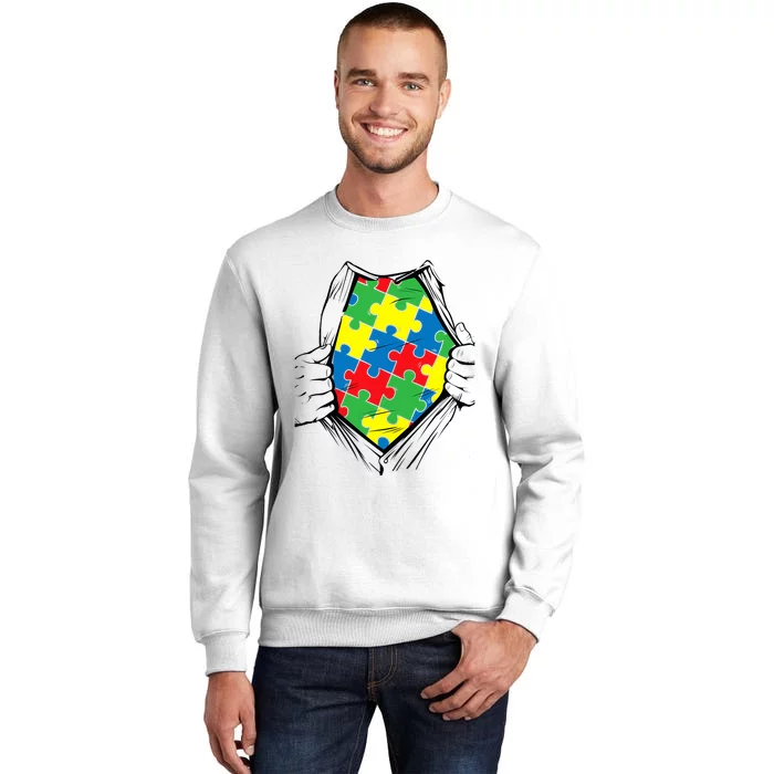 Autism Superhero Puzzle Piece Sweatshirt