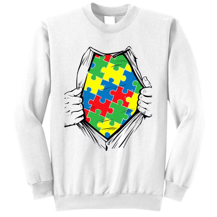 Autism Superhero Puzzle Piece Sweatshirt