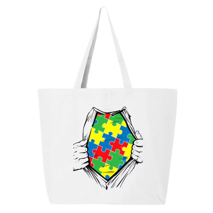 Autism Superhero Puzzle Piece 25L Jumbo Tote