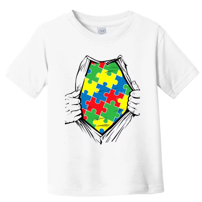 Autism Superhero Puzzle Piece Toddler T-Shirt