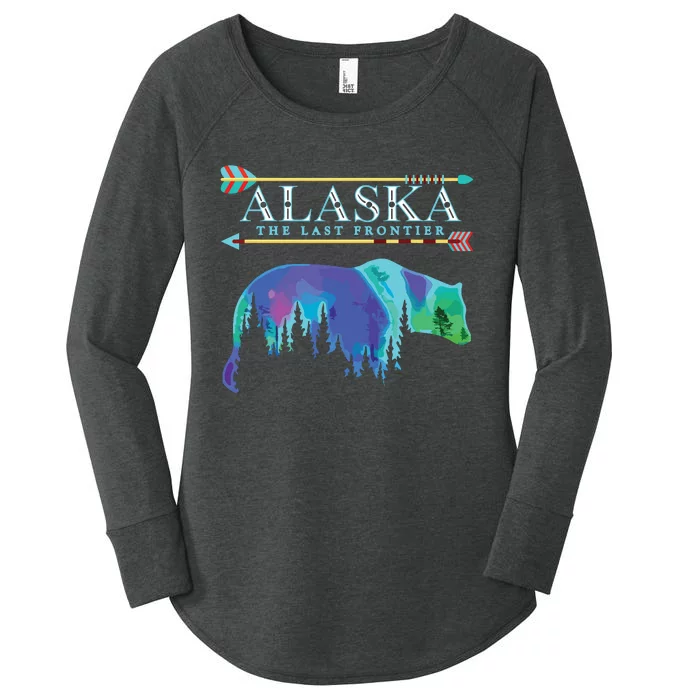 Alaska State Pride Alaska Northern Lights Alaskan Bear Women's Perfect Tri Tunic Long Sleeve Shirt