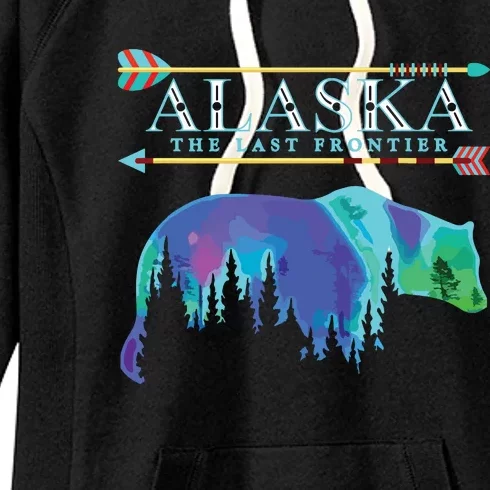 Alaska State Pride Alaska Northern Lights Alaskan Bear Women's Fleece Hoodie