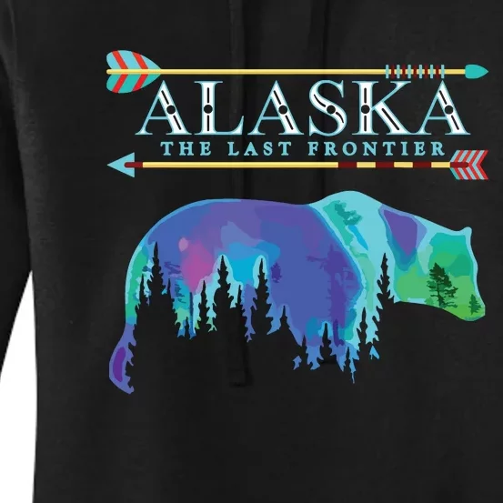 Alaska State Pride Alaska Northern Lights Alaskan Bear Women's Pullover Hoodie