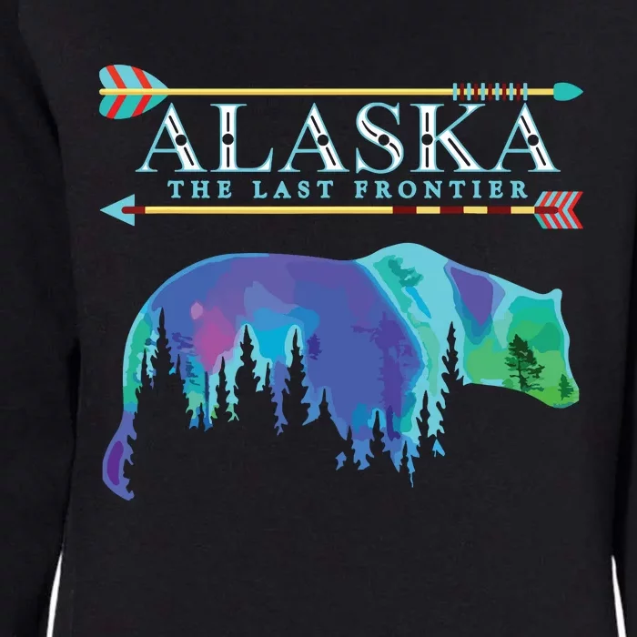 Alaska State Pride Alaska Northern Lights Alaskan Bear Womens California Wash Sweatshirt