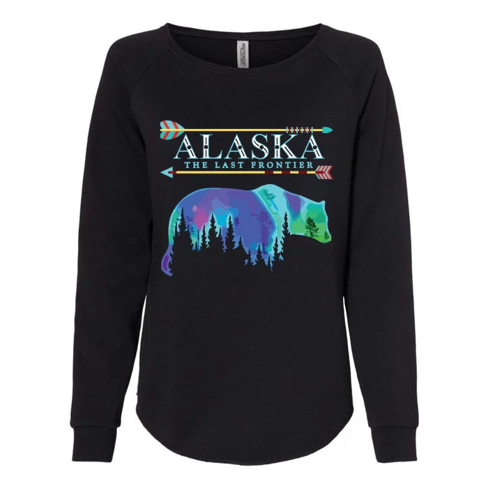 Alaska State Pride Alaska Northern Lights Alaskan Bear Womens California Wash Sweatshirt