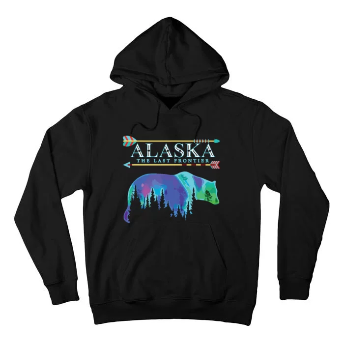 Alaska State Pride Alaska Northern Lights Alaskan Bear Tall Hoodie