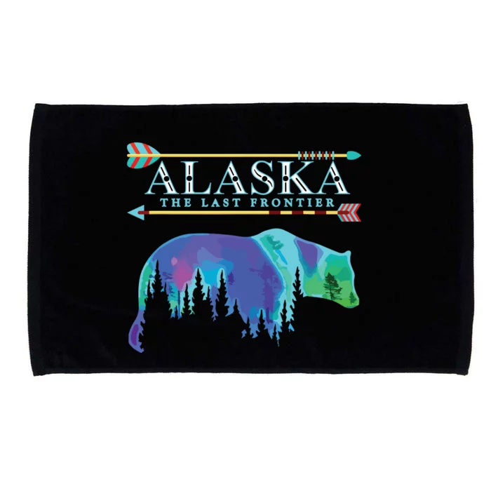 Alaska State Pride Alaska Northern Lights Alaskan Bear Microfiber Hand Towel