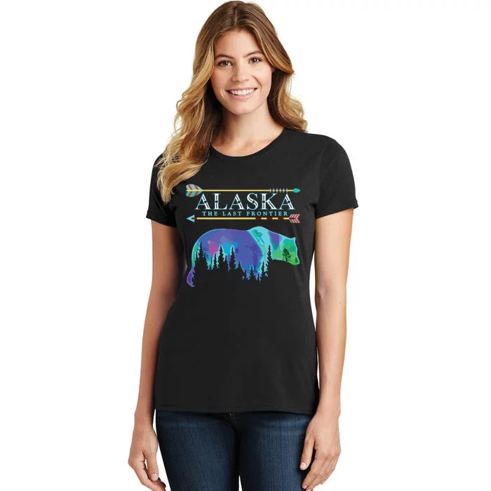 Alaska State Pride Alaska Northern Lights Alaskan Bear Women's T-Shirt