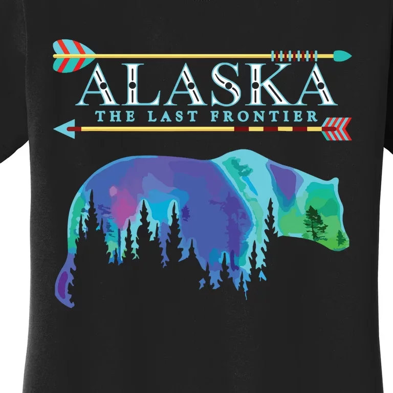 Alaska State Pride Alaska Northern Lights Alaskan Bear Women's T-Shirt