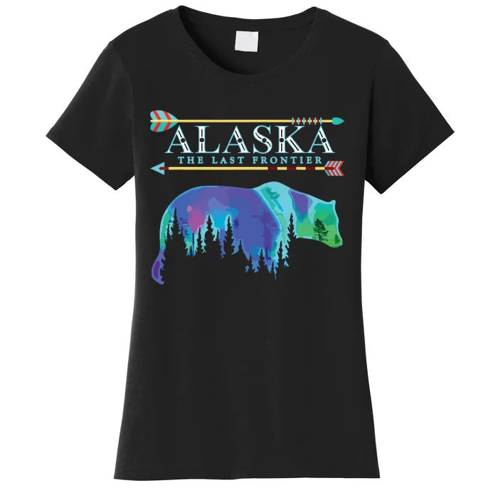 Alaska State Pride Alaska Northern Lights Alaskan Bear Women's T-Shirt