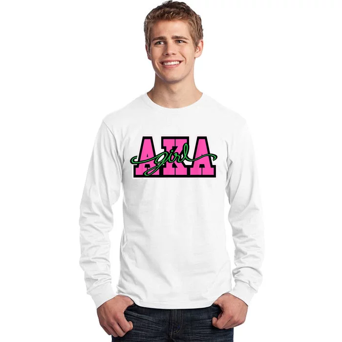 AKA Sorority Pretty Girl Greek Letters Tall Long Sleeve T-Shirt