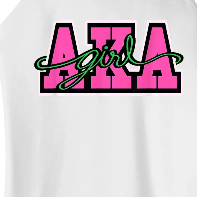 AKA Sorority Pretty Girl Greek Letters Women’s Perfect Tri Rocker Tank