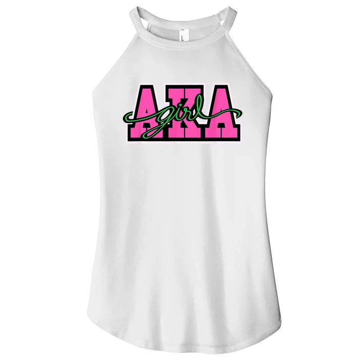 AKA Sorority Pretty Girl Greek Letters Women’s Perfect Tri Rocker Tank