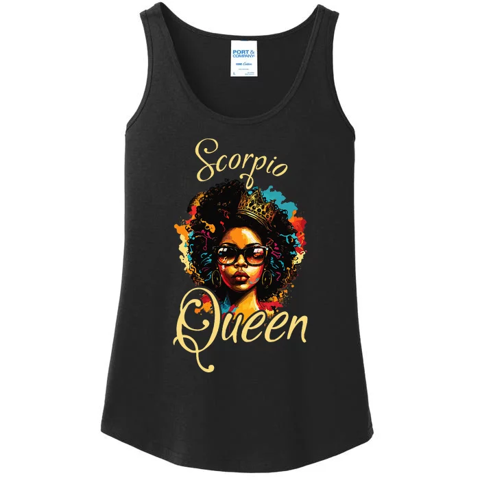 Afro  Scorpio Queen Are Born in October to November Ladies Essential Tank