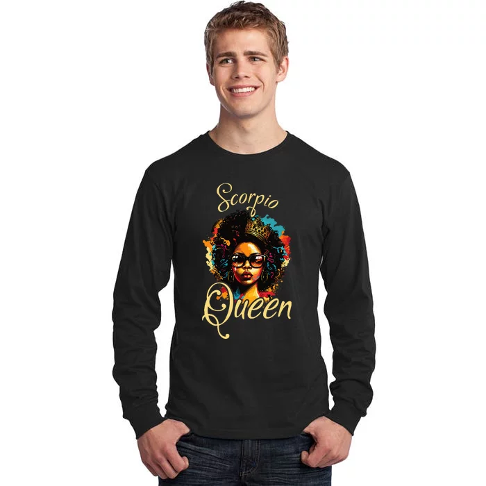 Afro  Scorpio Queen Are Born in October to November Tall Long Sleeve T-Shirt