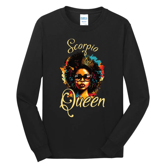 Afro  Scorpio Queen Are Born in October to November Tall Long Sleeve T-Shirt