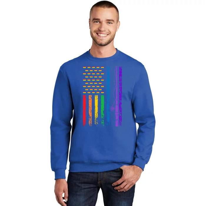 American Sports Rainbow Flag Lgbt Pride Month Fishing Rod Cool Gift Sweatshirt