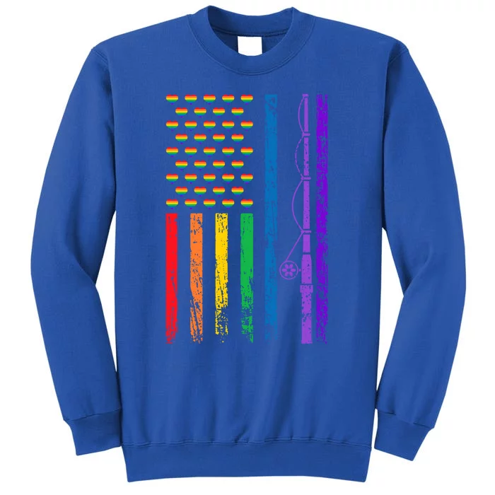 American Sports Rainbow Flag Lgbt Pride Month Fishing Rod Cool Gift Sweatshirt