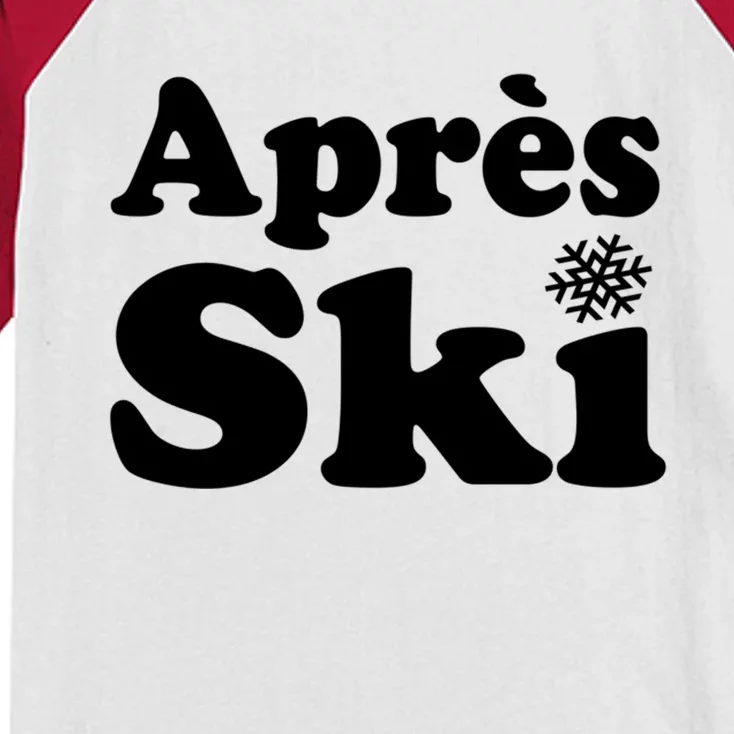 Apres Ski Retro Style Snowflake Gift Kids Colorblock Raglan Jersey